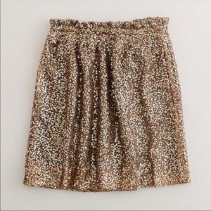 J. Crew Gold Sequin Mini Skirt